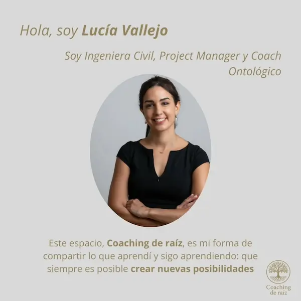 Mi historia y propósito - Lucía Vallejo Coach 1 Presentación de Lucía Vallejo sobre coaching ontológico y transformación organizacional - Slide 1